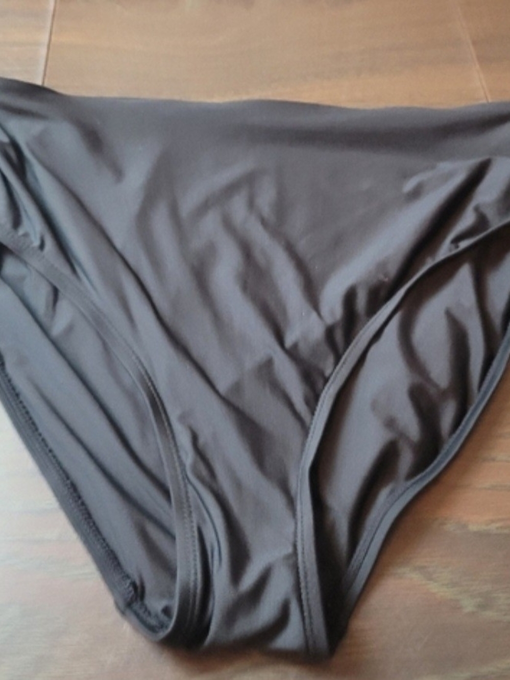 Time and Tru Black High Cut Swim Bottoms Medium